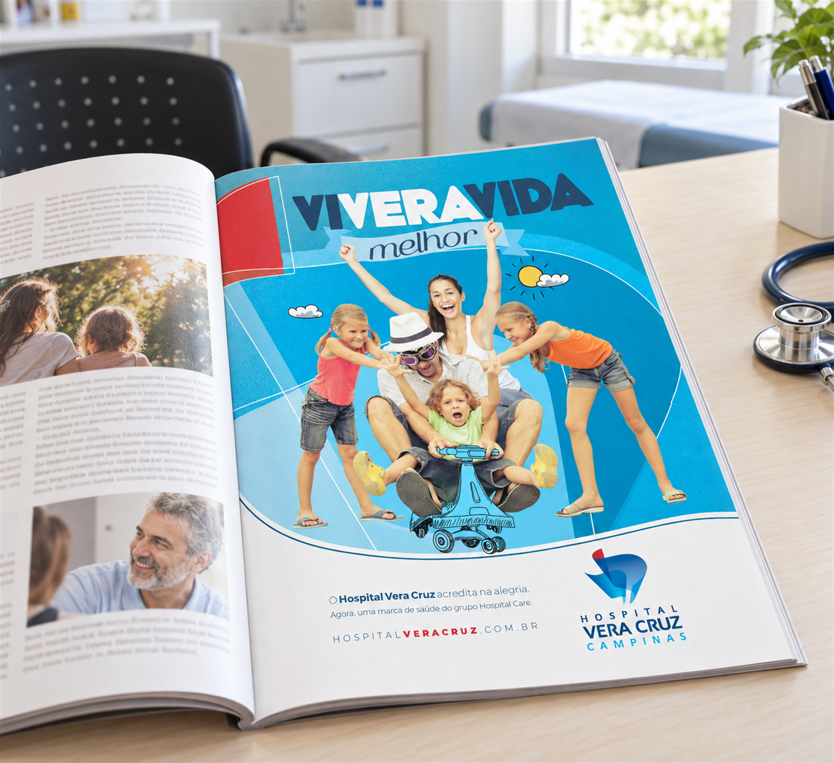 Anúncio de revista da campanha em consultório