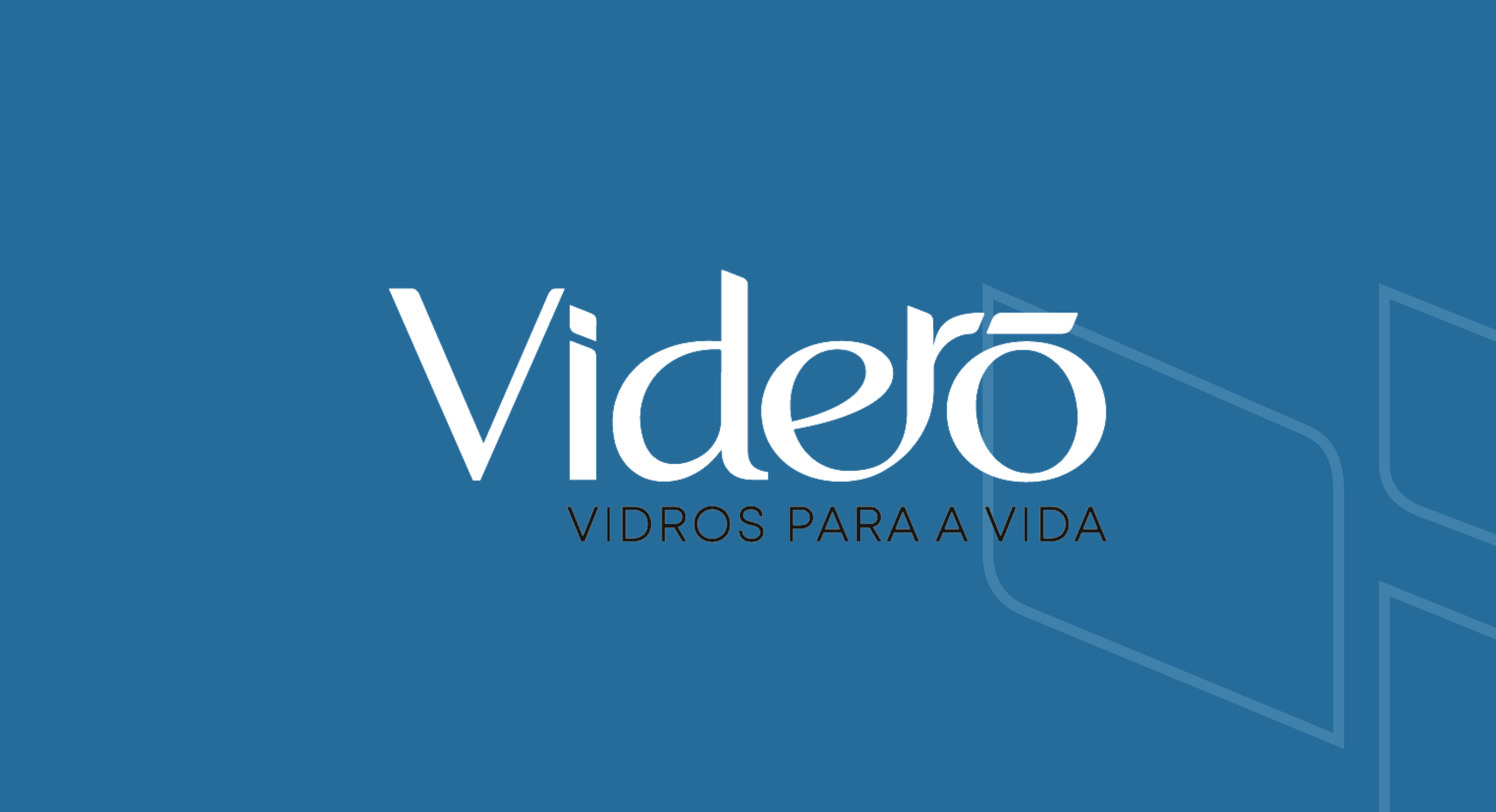 Videro — logotipo branco em fundo azul